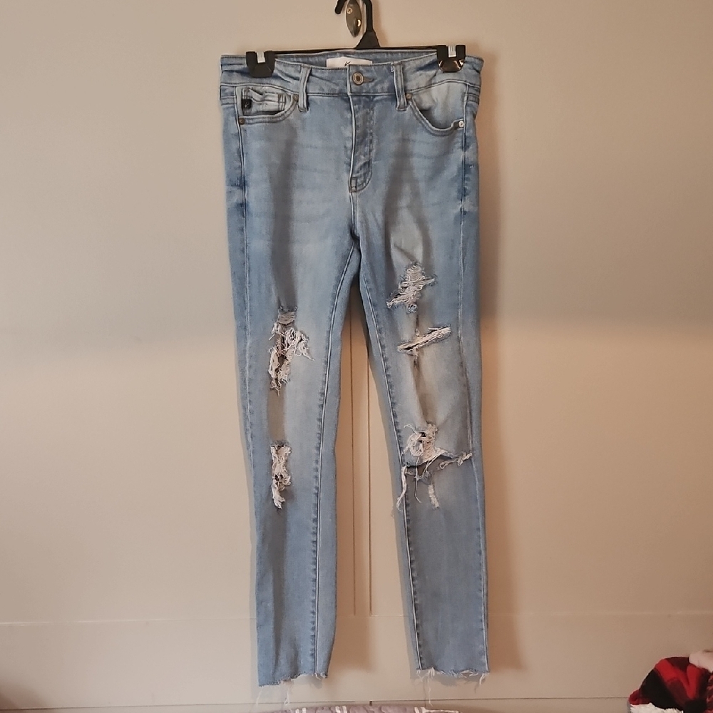 KanCan Sky Blue Ripped Skinny Jeans